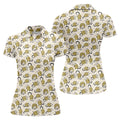 Cute Opossum Seamless Pattern Ladies Golf Tops, Golf Shirt For Women, Ladies Golf Shirts