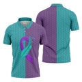 Suicide Prevention Ribbon Feather Birds Golf Polo Shirt, Mens Golf Polo, Mens Golf Apparel