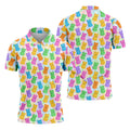 Pastel Easter Peeps Colorful Checkered Golf Shirts For Men, Cute Golf Outfit, Polo Shirts For Men