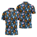 Tropical Bigfoot Burger Party Pattern Hawaiian Golf Polo, Golf Tops For Men, Golfing Apparel