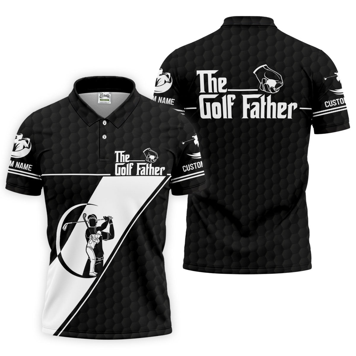 The Golf Father Golf Ball Pattern Father's Day Golf Shirt, Golf Gift For Dad, Polo Shirts For Men