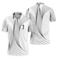 Geometric Line Wavy Line Black And White Golf Shirts For Men, Men's Golf Shirt, Polo Shirts For Men