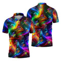 Colorful Disc Golf Basket Swirl Pattern Polo Shirt, Printed Golf Shirts, Hawaiian Golf Shirt, Mens Golf Apparel
