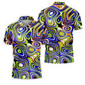 Blue And Green Fluid Art Cool Golf Shirt, Golf Tops For Men, Golf Shirts For Men, Golf Gift For Men