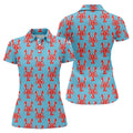 Big Red Lobster Hawaiian Golf Shirt, Retro Golf Shirt, Women's Golf Tops, Ladies Golf Shirts