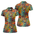 Vibrant Overlapping Dot and Circle Design Hawaiian Golf Polo, Golf Tops For Women, Golfing Apparel