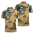 Mermaid Princess Vintage Nautical Hawaiian Golf Shirt, Men's Golf Shirt, Polo Shirts For Men