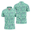 Astronaut Golfing Space Themed Tropical Golf Shirt, Golf Tops For Men, Golf Shirts For Men