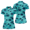 Turquoise Palm Tree Tropical Golf Shirt, Women's Golf Shirt, Golf Polo For Women, Golf Shirts For Women