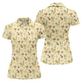 Retro Cocktail Drinks Pattern Golf Polo Shirt, Ladies Golf Tops, Performance Golf Shirt