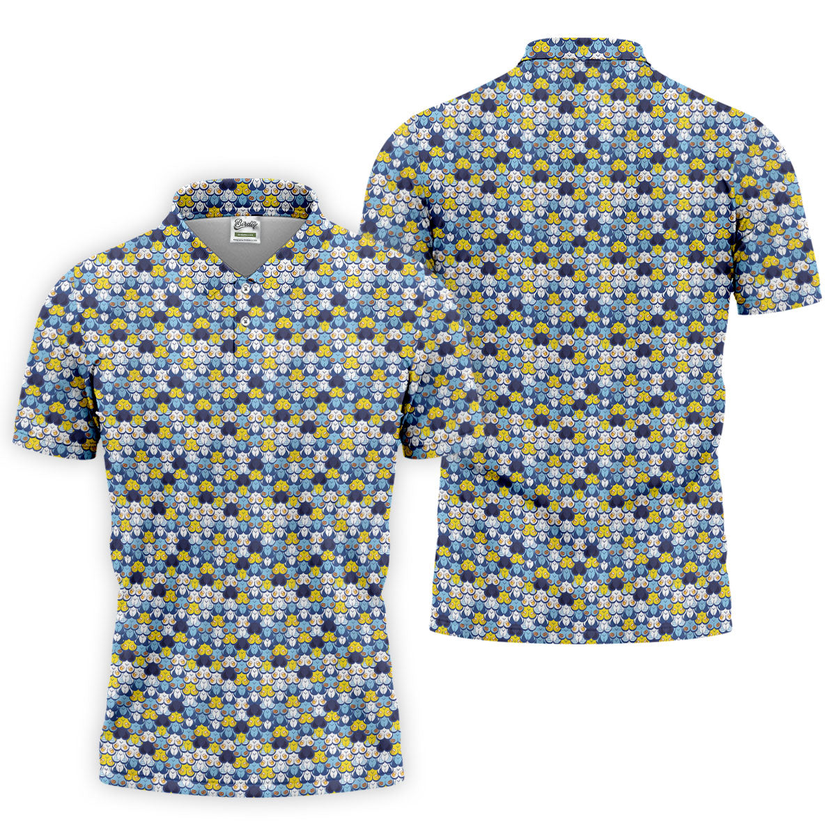 Funny Beer Pretzel Cleavage Pattern Golf Polo Shirt, Mens Golf Polo, Printed Golf Shirts