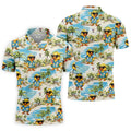 Cute Funny Duck Hawaiian Golf Shirt, Beach Theme Men's Golf Shirt, Polo Shirts For Men