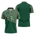 Green Checkered Leprechaun Shamrock St Patrick's Day Golf Shirt, Performance Golf Shirt, Polo Shirts For Men