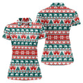 Christmas Reindeer Bells Snowflake Golf Polo Shirt, Women’s Golf Apparel, Ladies Golf Top