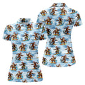 Funny Surfing Santa Bigfoot Christmas Polo Shirt, Womens Golf Polo, Hawaiian Golf Shirt