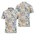 Beach Disc Golf Basket Pattern Polo Shirt, Hawaiian Golf Shirt, Golf Polo Shirts For Men