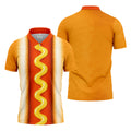 Hot Dog Suit Golf Shirt, Humorous Food Lover Pattern, Golf Shirt For Men