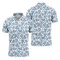 Funny Blue Rose Floral Pattern Men's Golf Shirt, Dirty Humor Polo Shirts For Men, Printed Golf Shirts