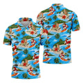 Funny Beach Surfer Jesus Hawaiian Golf Shirt, Mens Golf Polo, Printed Golf Shirts