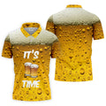 It's Time Golf And Beer Men's Funny Golf Shirts, Hawaiian Golf Shirt, Polo Shirts For Men