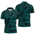 Circuit Board Pattern Hawaiian Golf Shirt, Men's Golf Shirt, Polo Shirts For Men