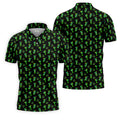 Neon Green Cocktails Three Leaf Clover St Patrick's Day Golf Shirt, Golf Gift For Men, Golf Shirts For Men