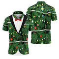 Christmas Tree Needles Green Festive Men's Golf Polo Shirts, Christmas Golf Shirt, Golf Gift For Men