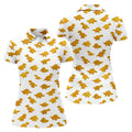 Cute Dinosaur Cookie Pattern Women's Golf Tops, Ladies Golf Shirts, Printed Golf Shirt