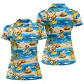 Funny Duck Hawaiian Golf Shirt, Summer Ocean Women's Golf Tops, Ladies Golf Shirts