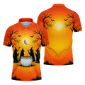 Witch Cauldron Halloween Golf Polo Shirt, Halloween Shirts For Men, Mens Golf Polo