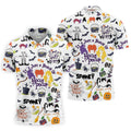 Halloween Witch Pattern Golf Polo Shirt, Mens Golf Shirts, Golf Apparel For Men