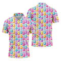 Easter Bunny Jelly Effect Seamless Pattern Golf Shirts For Men, Men's Funny Golf Shirts, Polo Shirts For Men