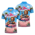 Killer Summer Vibes Evil Doll Golf Polo Shirt, Golf Shirts For Men, Mens Polo Shirts