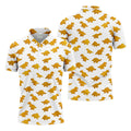Cute Dinosaur Cookie Pattern Men's Golf Shirt, Golf Shirts For Men, Printed Golf Shirts