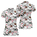 Playing Cards Poker Pattern Hawaiian Golf Shirt, Golf Polo For Women, Women’s Golf Apparel
