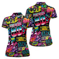 Back To The 80s Vintage Hawaiian Golf Shirt, Women's Golf Tops, Ladies Golf Shirts