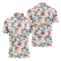 Cute Pig Beach Adventure Hawaiian Golf Polo, Golf Tops For Men, Golfing Apparel