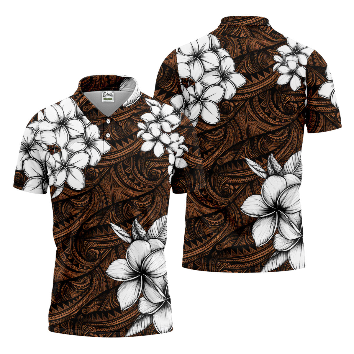 Polynesian Tribal Pattern Hawaiian Golf Shirt, Men's Golf Shirt, Polo Shirts For Men
