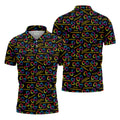 Rainbow Infinity Symbol Autism Awareness Colorful Handprint Golf Shirts For Men, Polo Shirts For Men