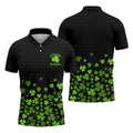 Shenanigans Coordinator Golf Ball Pattern St Patrick Day Black Golf Shirt, Golf Tops For Men, Golf Shirts For Men