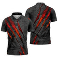 Red Claw Marks Hawaiian Golf Shirt, Scratch Print Men's Golf Shirt, Polo Shirts For Men