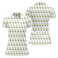 Beer And Lime Palm Tree Pattern Tropical Golf Shirt, Women's Golf Tops, Ladies Golf Shirt