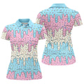 Ice Cream Drip Hawaiian Golf Shirt, Summer Sweets Women's Golf Tops, Ladies Golf Shirts