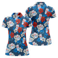 Fore Right Cold As Slice Golf And Beer Tropical Floral Golf Shirt For Women, Ladies Golf Shirts