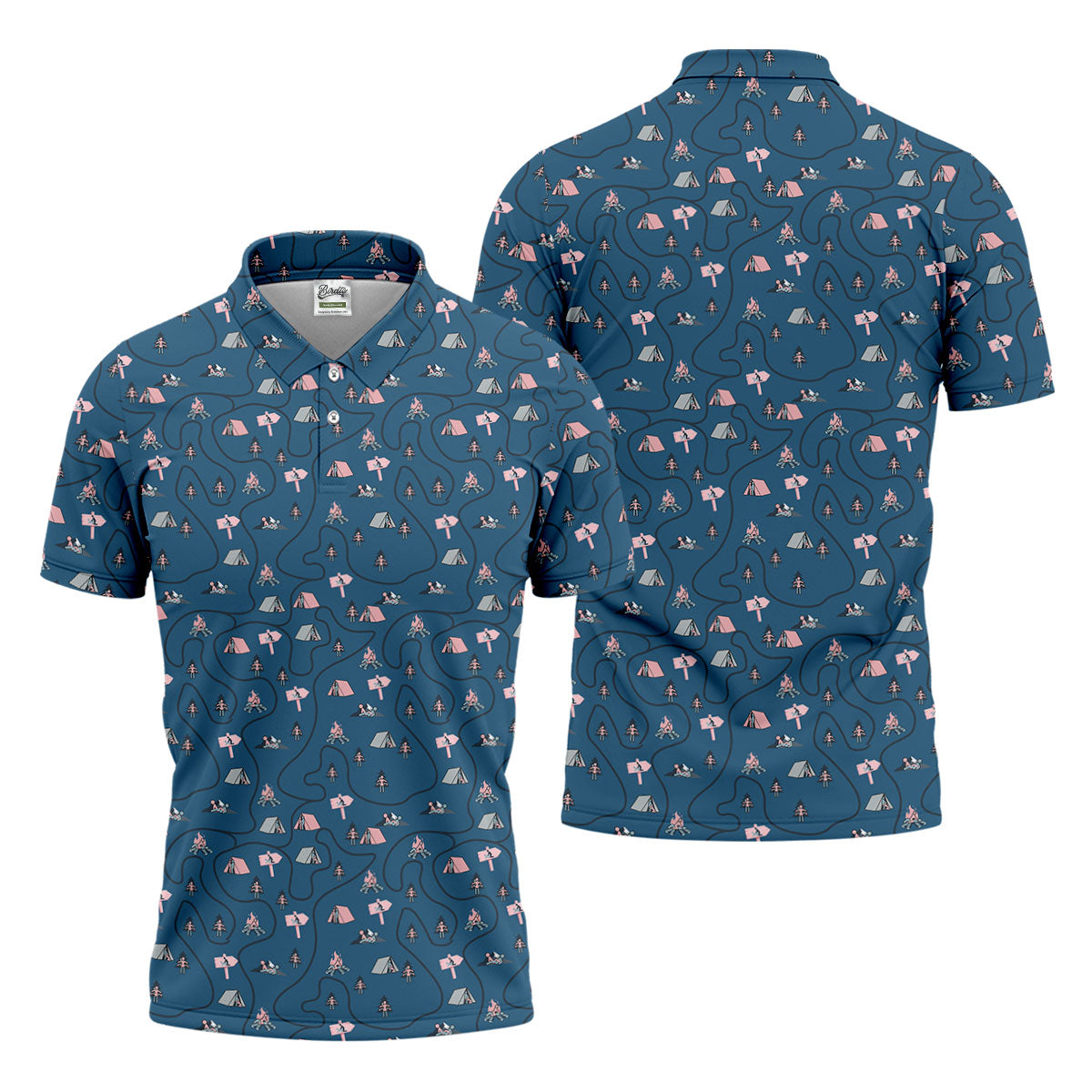 Funny Adult Humor Camping Men's Golf Shirt, Golf Polo Shirts For Men, Printed Golf Shirts
