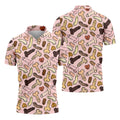 Funny Penis Doodle Pattern Golf Polo Shirt, Men's Golf Apparel, Novelty Golf Shirts For Men