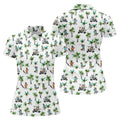 Funny Raccoon Tropical Golf Pattern Polo Shirt, Womens Golf Tops, Printed Golf Shirt