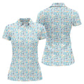 Autism Awareness Rainbow Heart Infinity Symbol Blue And White Golf Shirt For Women, Ladies Golf Polos