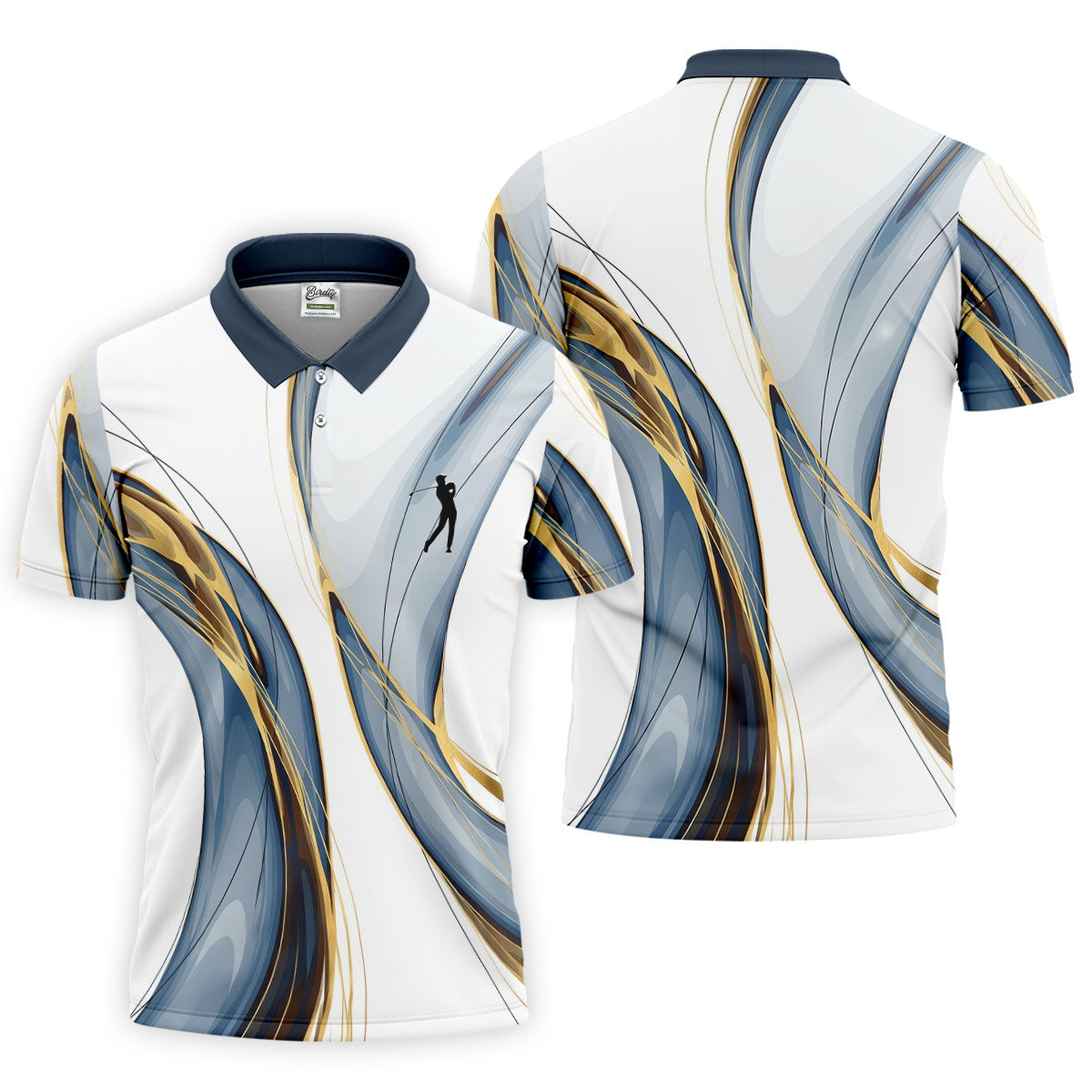 Abstract Line Art Retro Golf Shirt, Golf Shirts For Men, Polo Shirts For Men, Golf Gift For Men