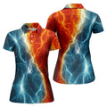 Lightning Fire And Ice Split Golf Polo Shirt, Golf Shirts For Women, Women's Golf Apparel